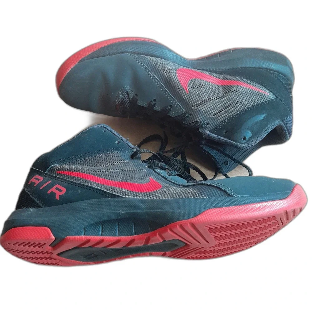 Nike Air Overplay IX Basketball Sneakers Men’s Size 8 Gray Black Red 831574-006